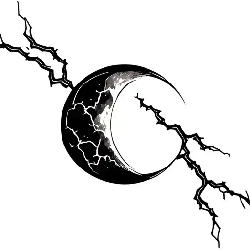 Abstract Moon And Electricity