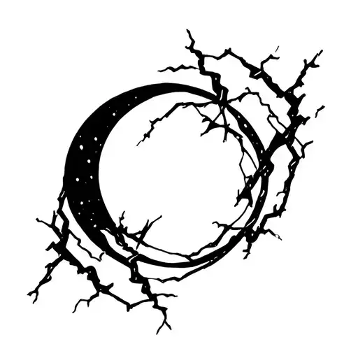 Abstract Moon And Electricity