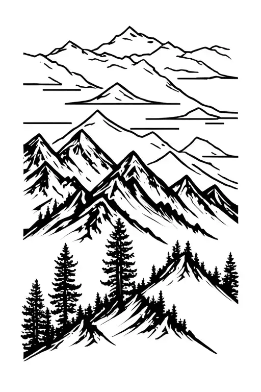 Mountains Nature Like Trees