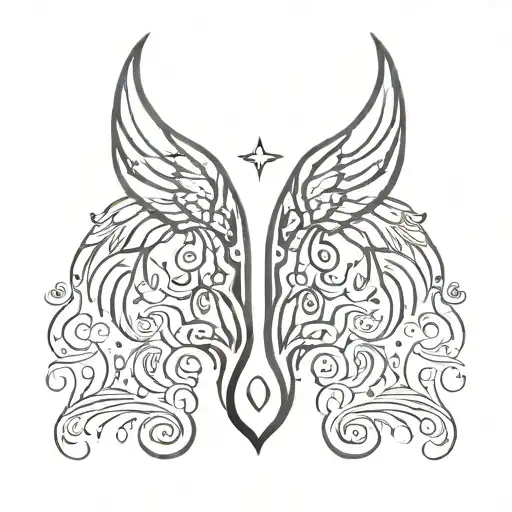 Angel Wings With Virgo Zodiac Sign