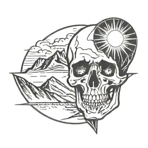 Skull And Sun And Mountains