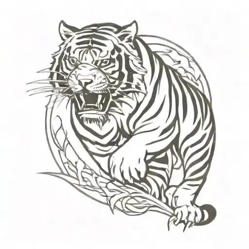 Japanese Tiger Fighting