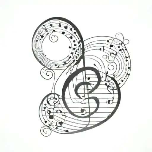 Treble Clef Winding Sheet Music Notes Speaker