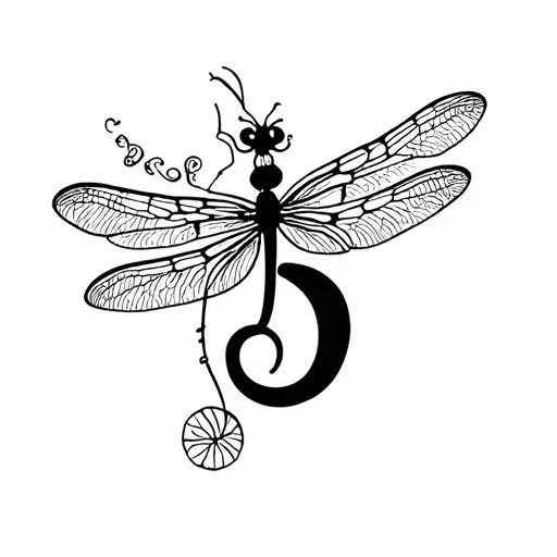 Fine Line Tattoo With Dragonfly And A Semicolon Incorporated