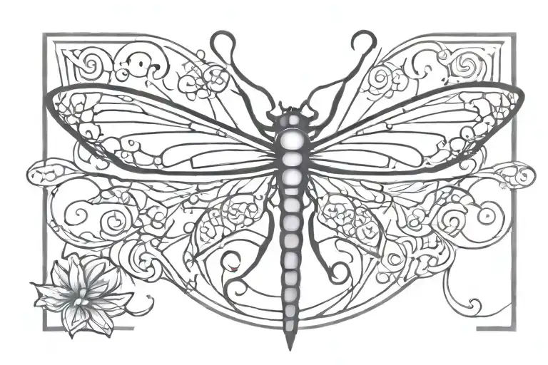 Sigil And Dragonfly Tramp Stamp