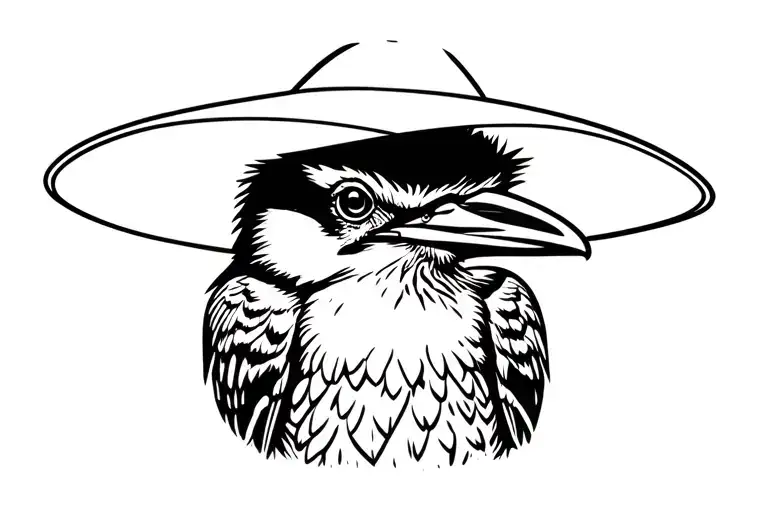 Kookaburra Wearing A Wide Brim