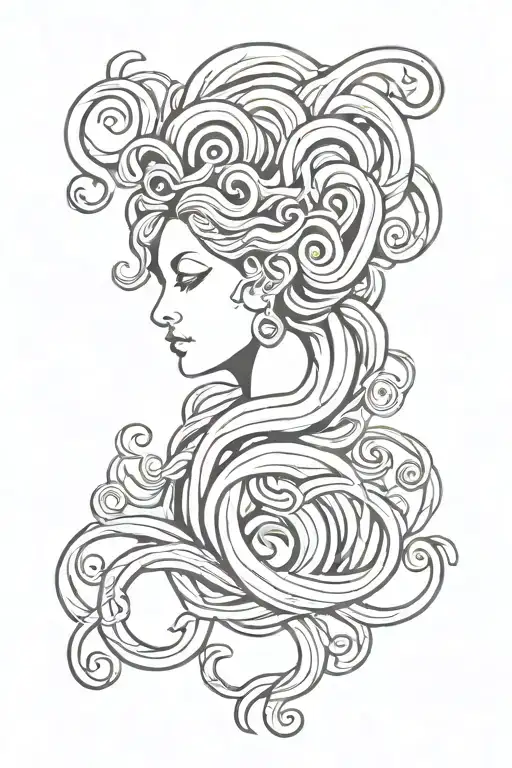 Feminine Medusa Tattoo Design