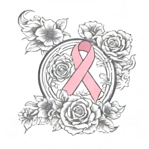 Rip Mom Breast Cancer Memorial Tattoo Design