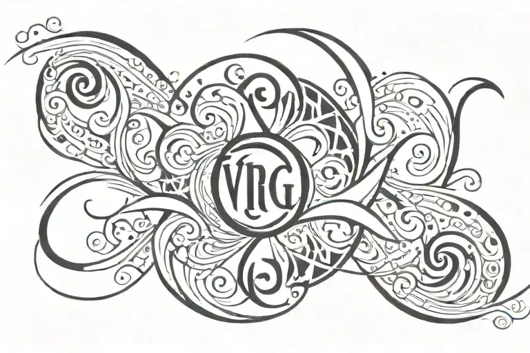 Virgo Symbol With Infinity Symbol And Features