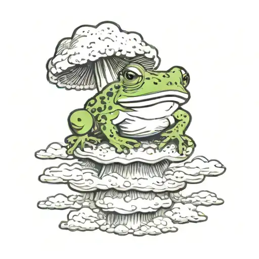 Frog Sitting On A Mushroom Cloud