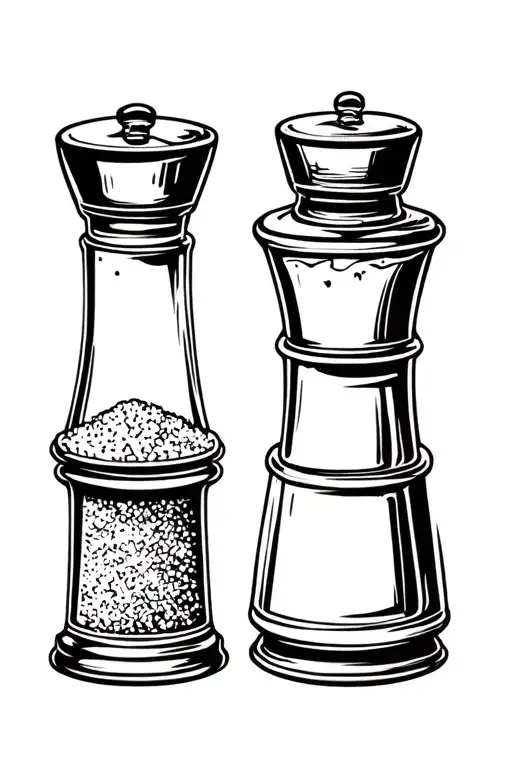 Memorial Tattoo Female Salt And Male Pepper Grinder