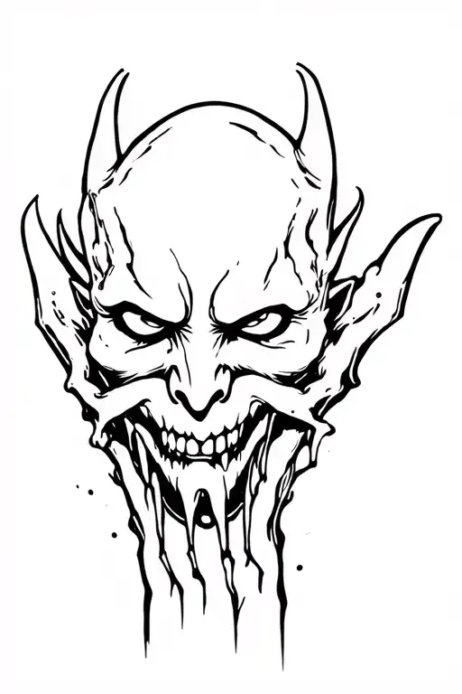 Demons Face Having Skin Pulled Off By A Hand Realism