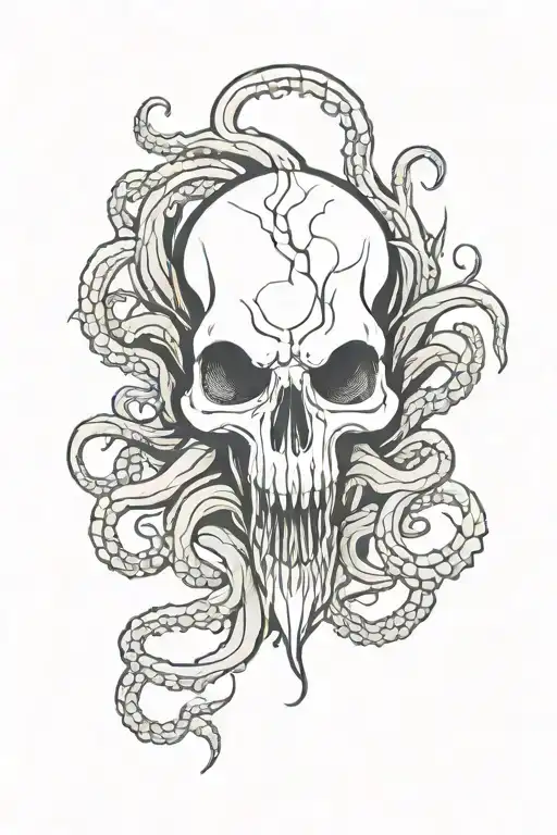 Cthulu Skull With Tentacles