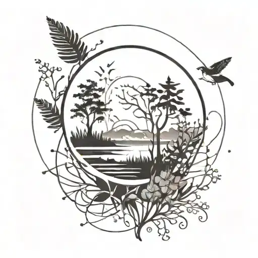 Post Mark With Nature Inside