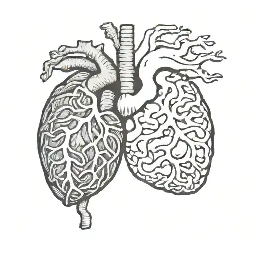 Intertwined Anatomical Heart And Brain Intertwined