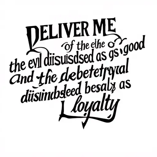 Phrase That Says Deliver Me Of The Evil Disguised As Good And The Betrayal Disguised As Loyalty