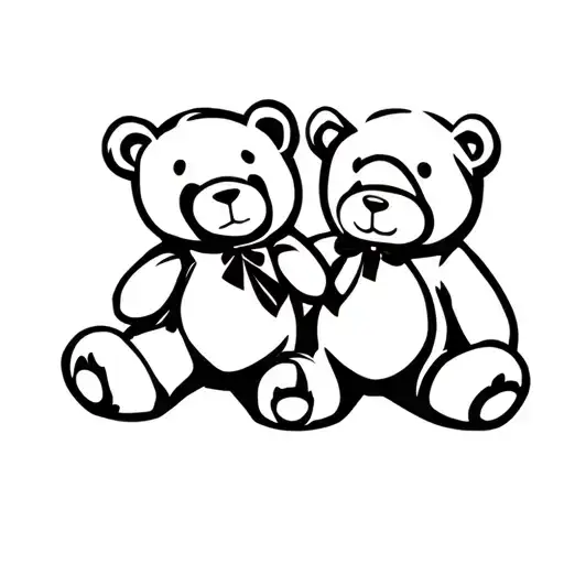 Two Teddy Bears Symbolising Grandpartents