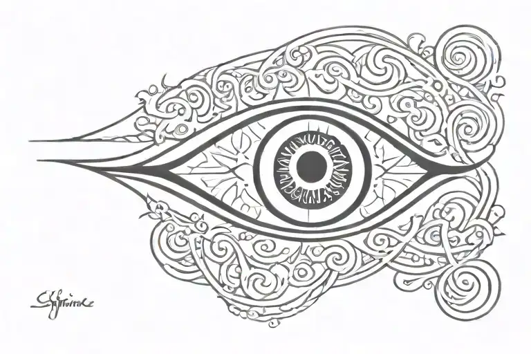 The Word Sacrifice Written Inside A Evil Eye