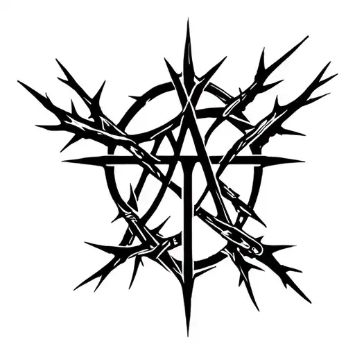 Yhwh With Nail Cross And Thorns Wrapped