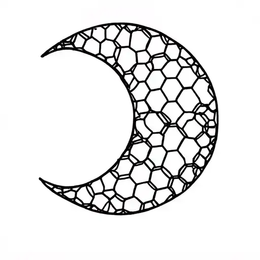 Minimalistic Moon Builded With Hexagons