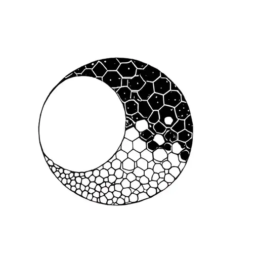 Minimalistic Moon Builded With Hexagons
