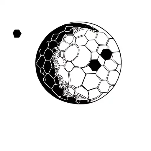 Minimalistic Moon Builded With Hexagons