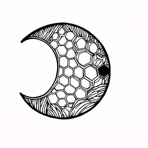 Minimalistic Moon Builded With Hexagons