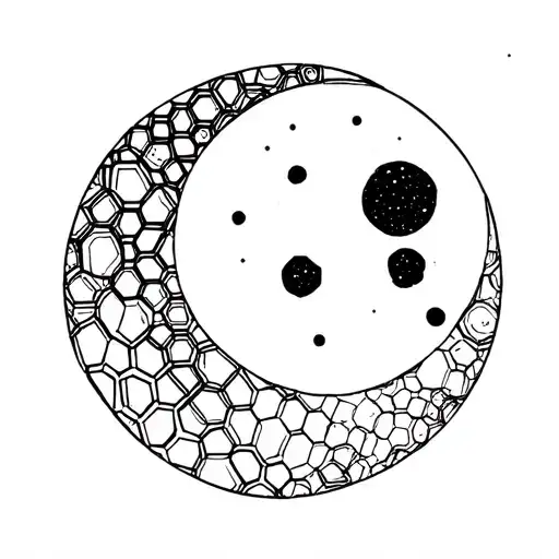 Minimalistic Moon Builded With Hexagons