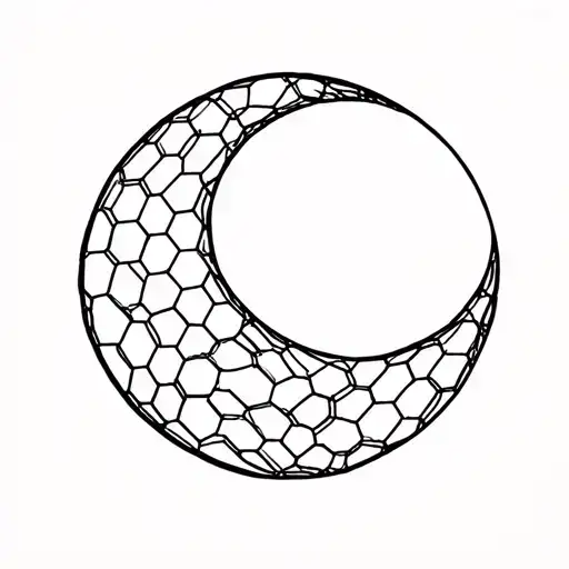 Minimalistic Moon Builded With Hexagons