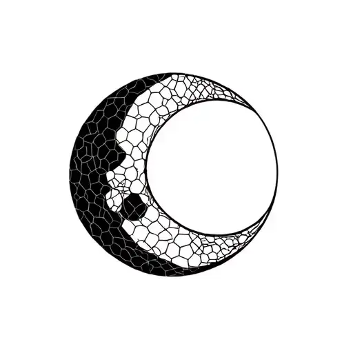 Minimalistic Moon Builded With Hexagons