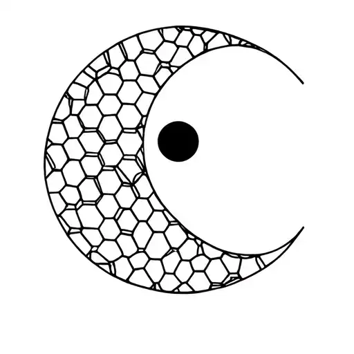 Minimalistic Moon Builded With Hexagons