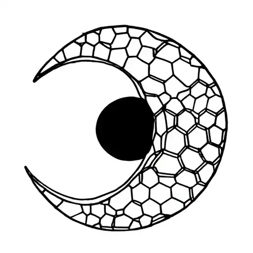 Minimalistic Moon Builded With Hexagons