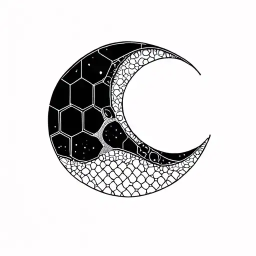 Minimalistic Moon Builded With Hexagons