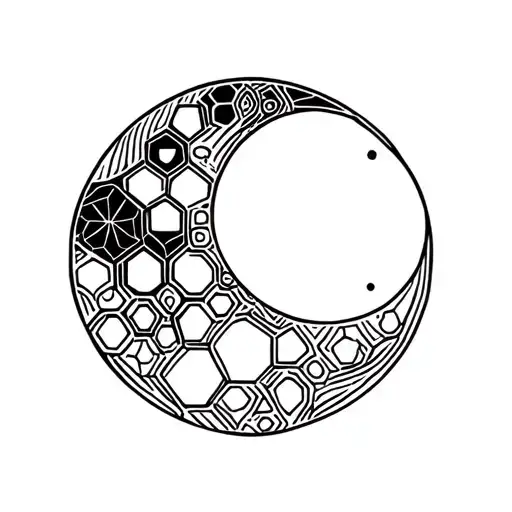 Minimalistic Moon Builded With Hexagons