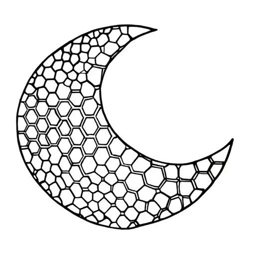 Minimalistic Moon Builded With Hexagons