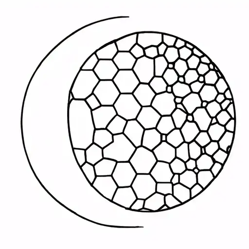 Minimalistic Moon Builded With Hexagons