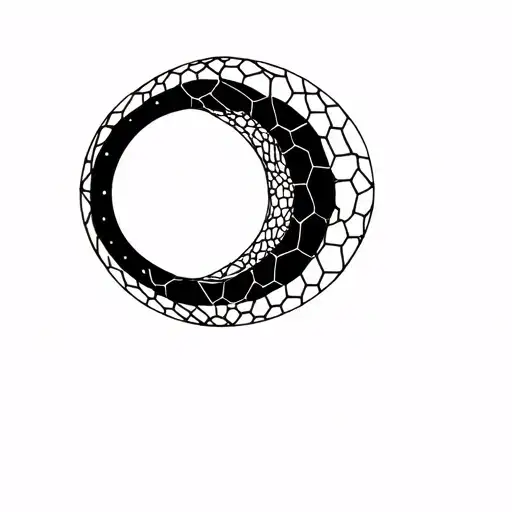 Minimalistic Moon Builded With Hexagons