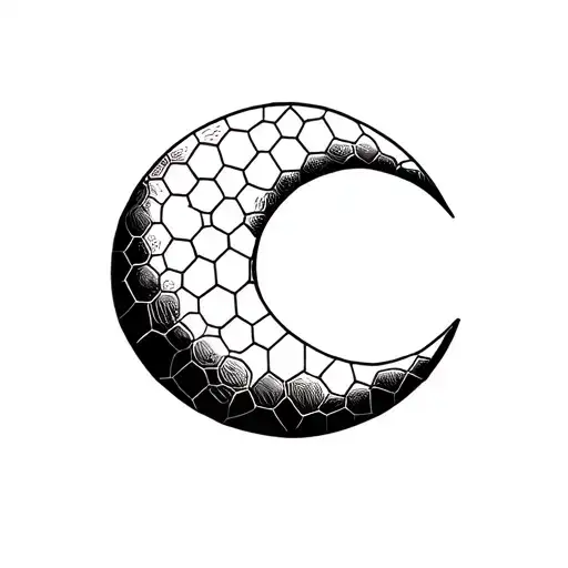 Minimalistic Moon Builded With Hexagons