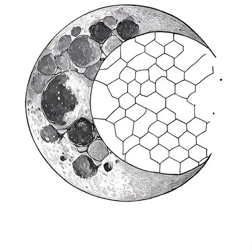 Minimalistic Moon Builded With Hexagons