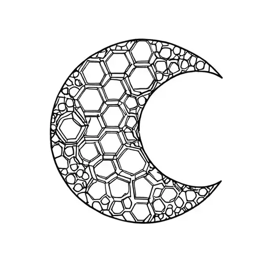 Minimalistic Moon Builded With Hexagons