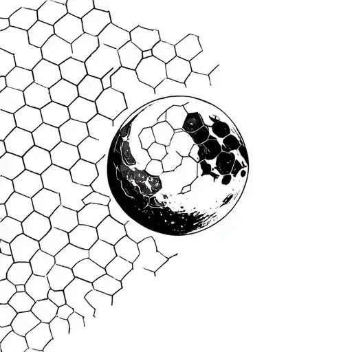 Minimalistic Moon Builded With Hexagons