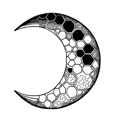 Minimalistic Moon Builded With Hexagons