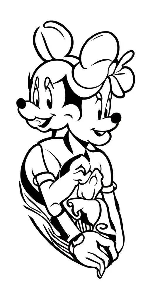 Disney Characters Sleeve Tattoo Design