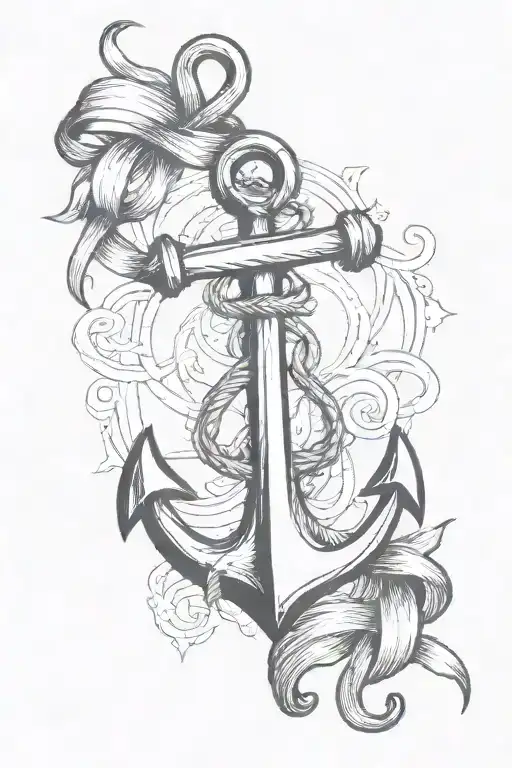 Anchor With Ribbon Wrapped Around It