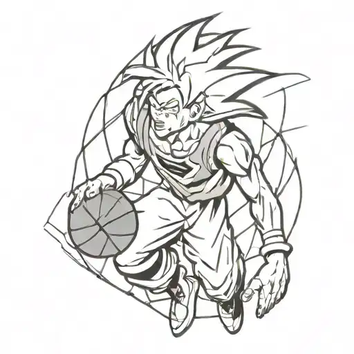 Goku Playing Basketball