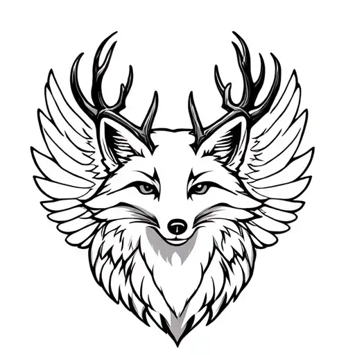 Fox With Antlers And Wings