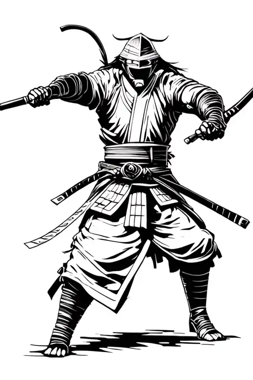 Samurai Cyberpank In Combat