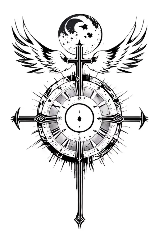 Cross Phoenix Triple Moon Sand Clock