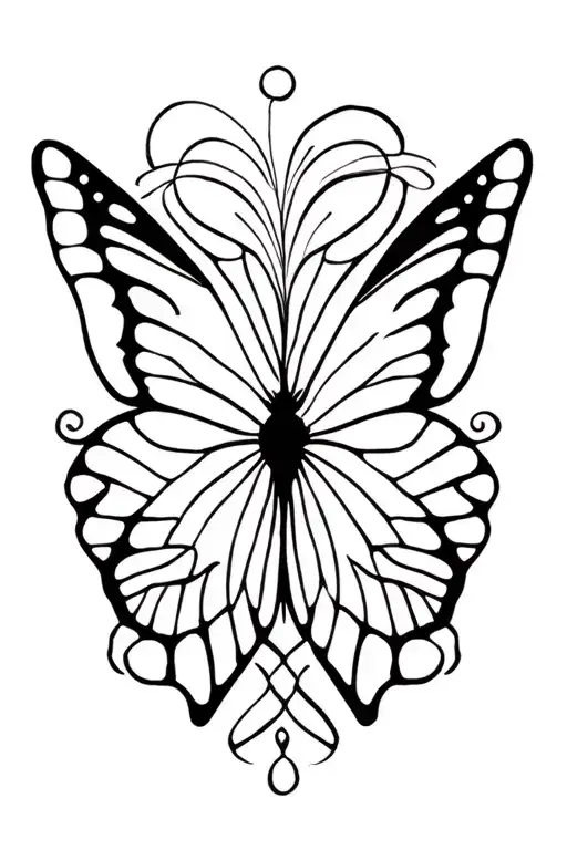 Butterfly Mandala With Semi Colon