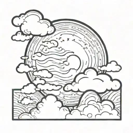 Clouds Where A Moon Appears Behind It